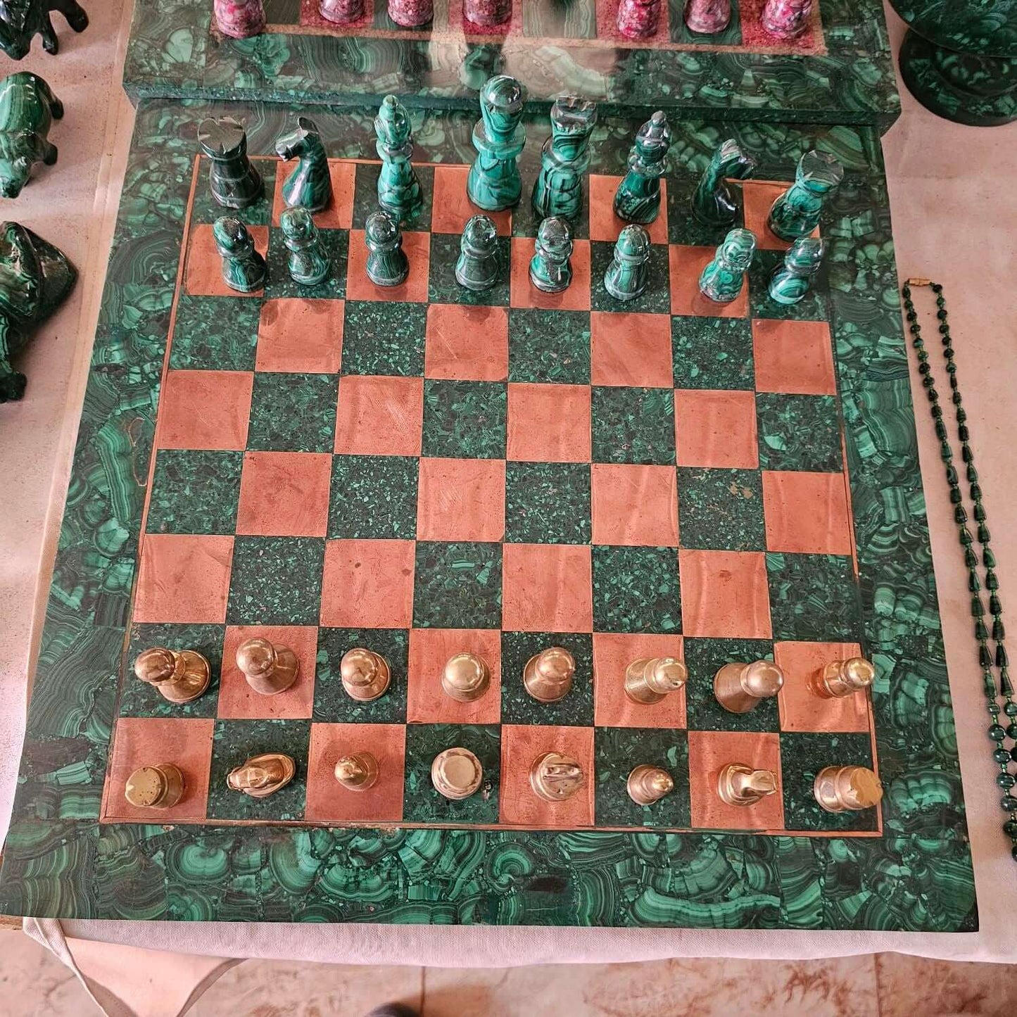 Image of Malachite Chessboard 01