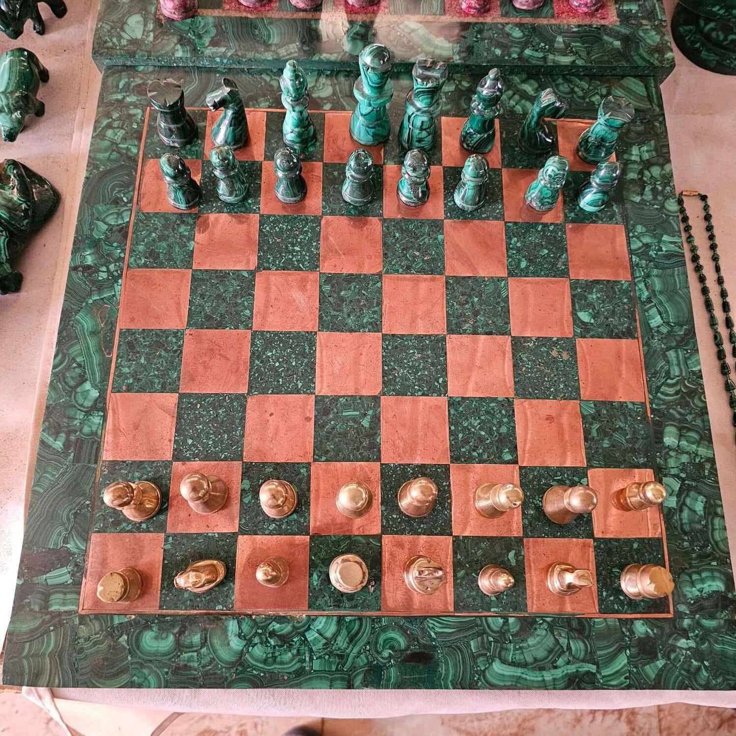 Image of Malachite Chessboard