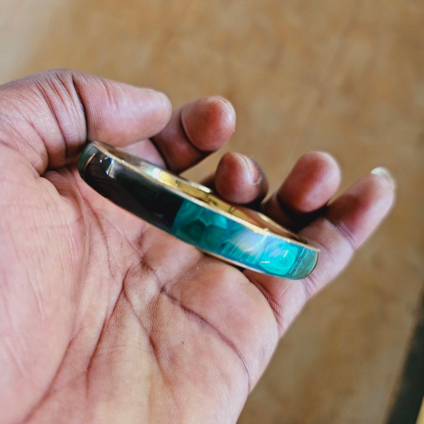 Image Malachite and Bronze Bracelet 05