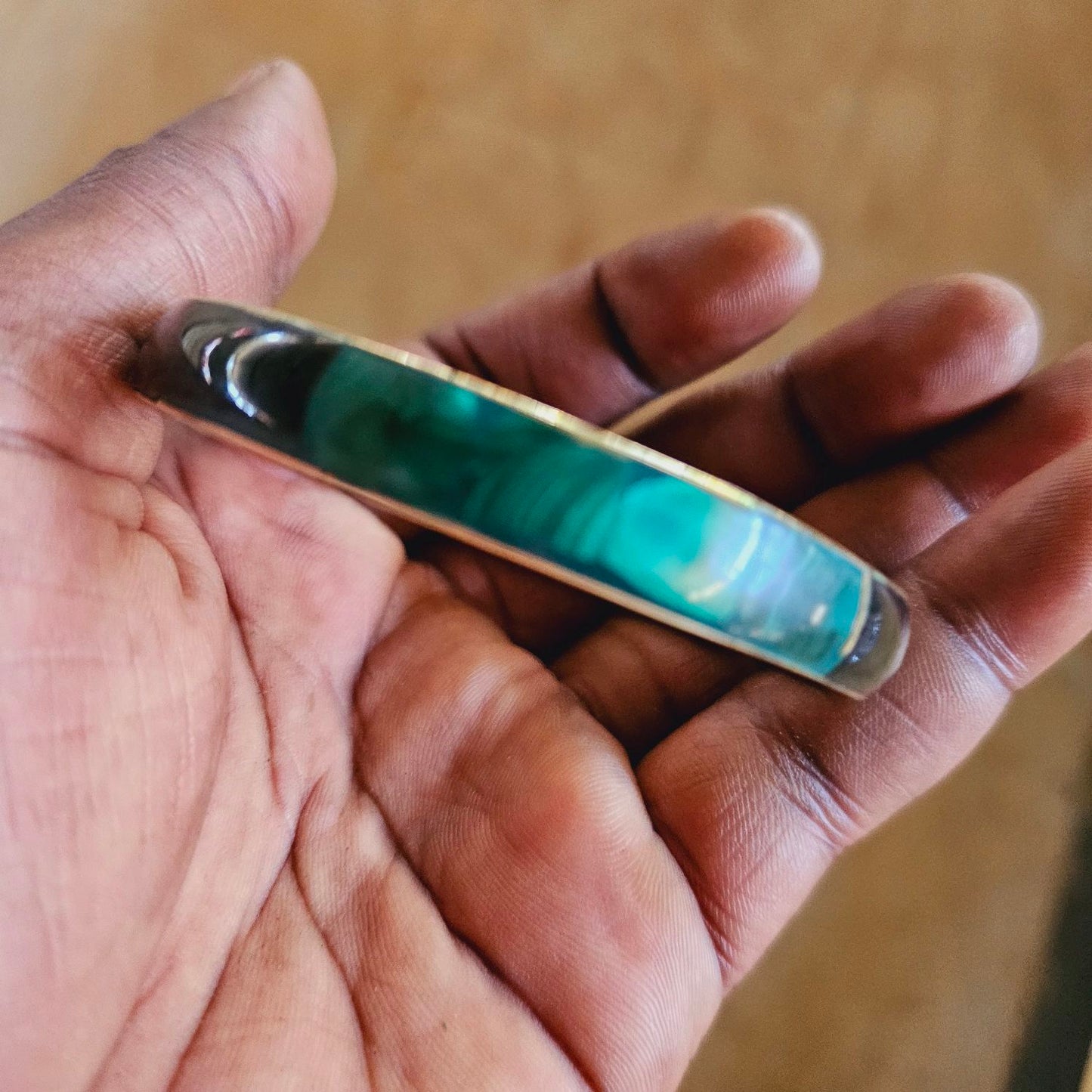 Image Malachite and Bronze Bracelet 04