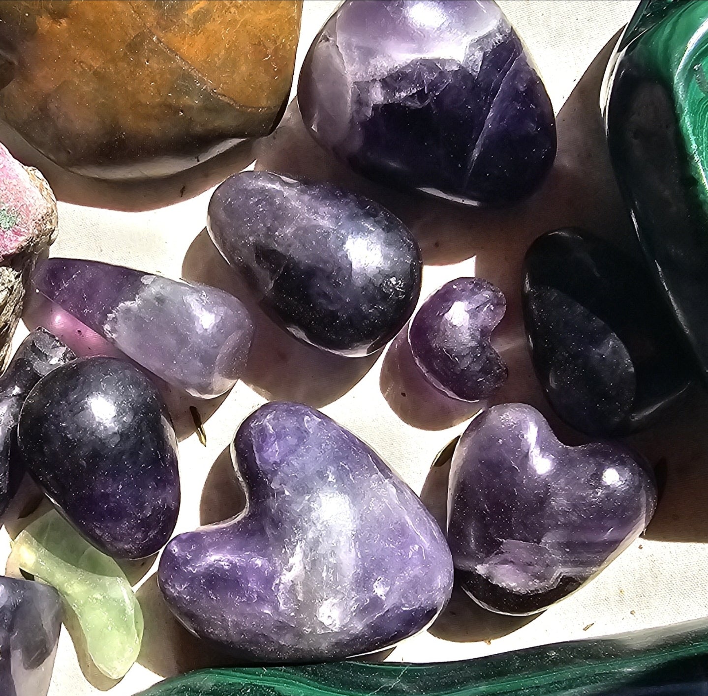 Polished Amethyst cabochons