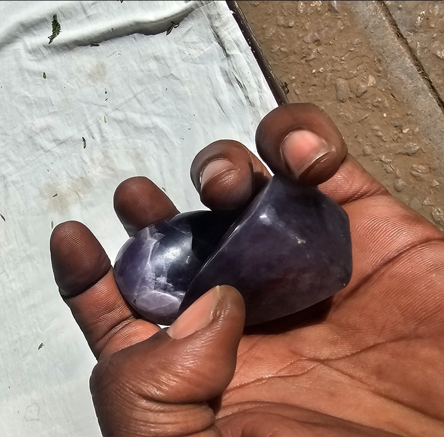 Polished Amethyst cabochons