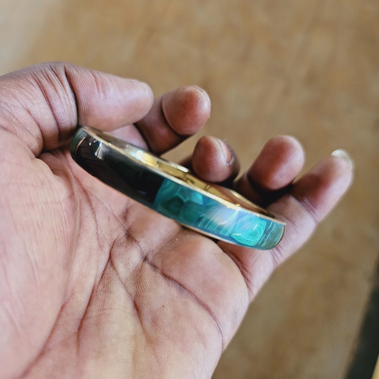 Image Malachite and Bronze Bracelet 05