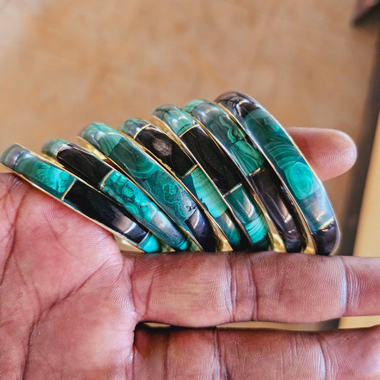 Malachite and Bronze Bracelet