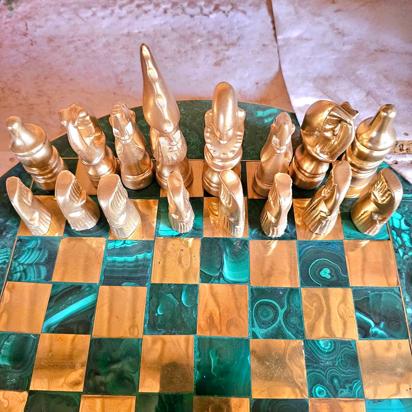 Malachite chess board