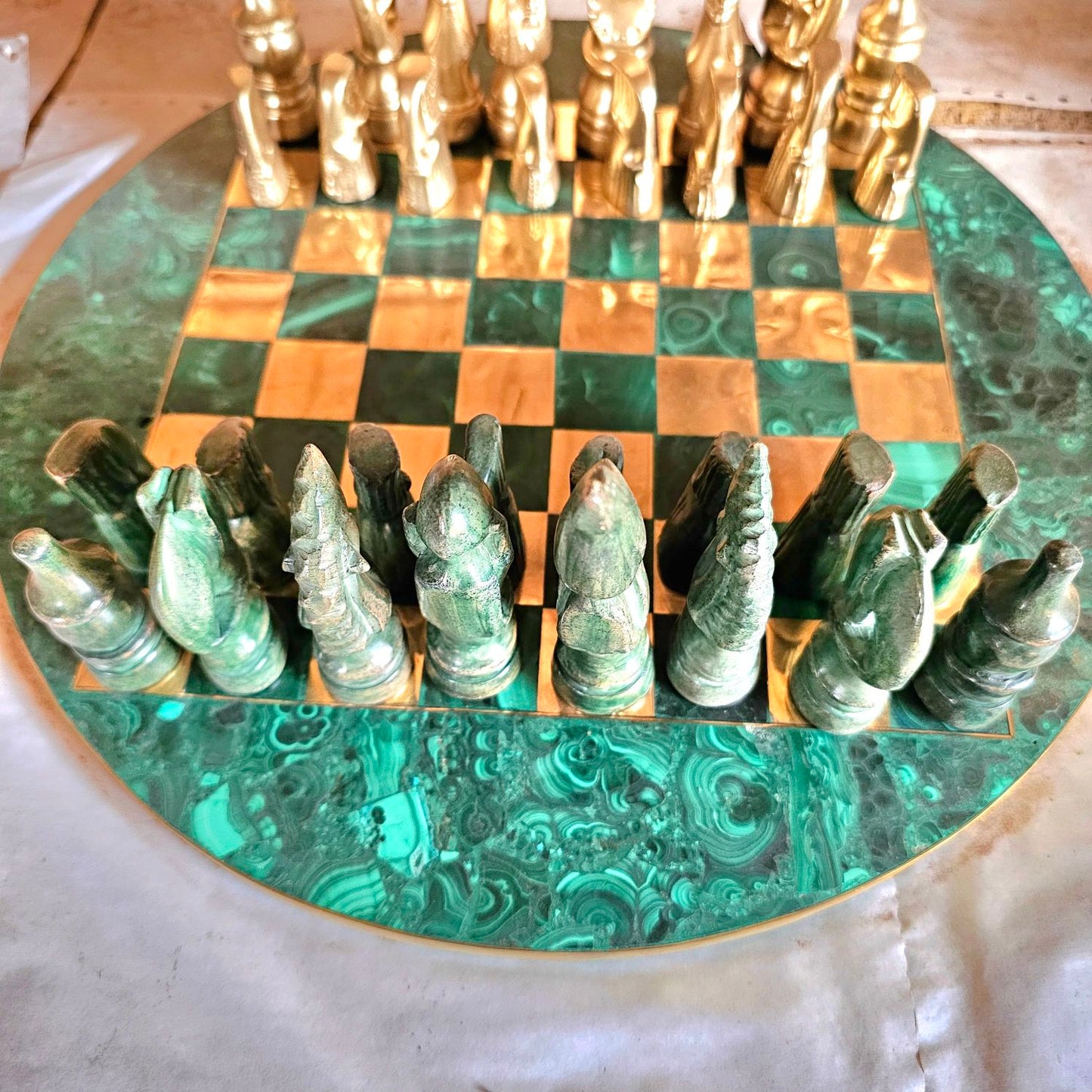 Malachite chess board